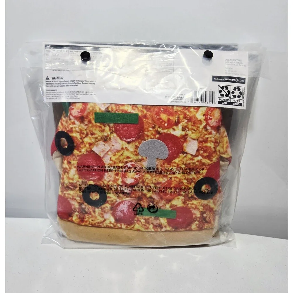 NEW Pizza Slice Costume Pet Size Medium Dog (20-50 lbs) Halloween Vibrant Life